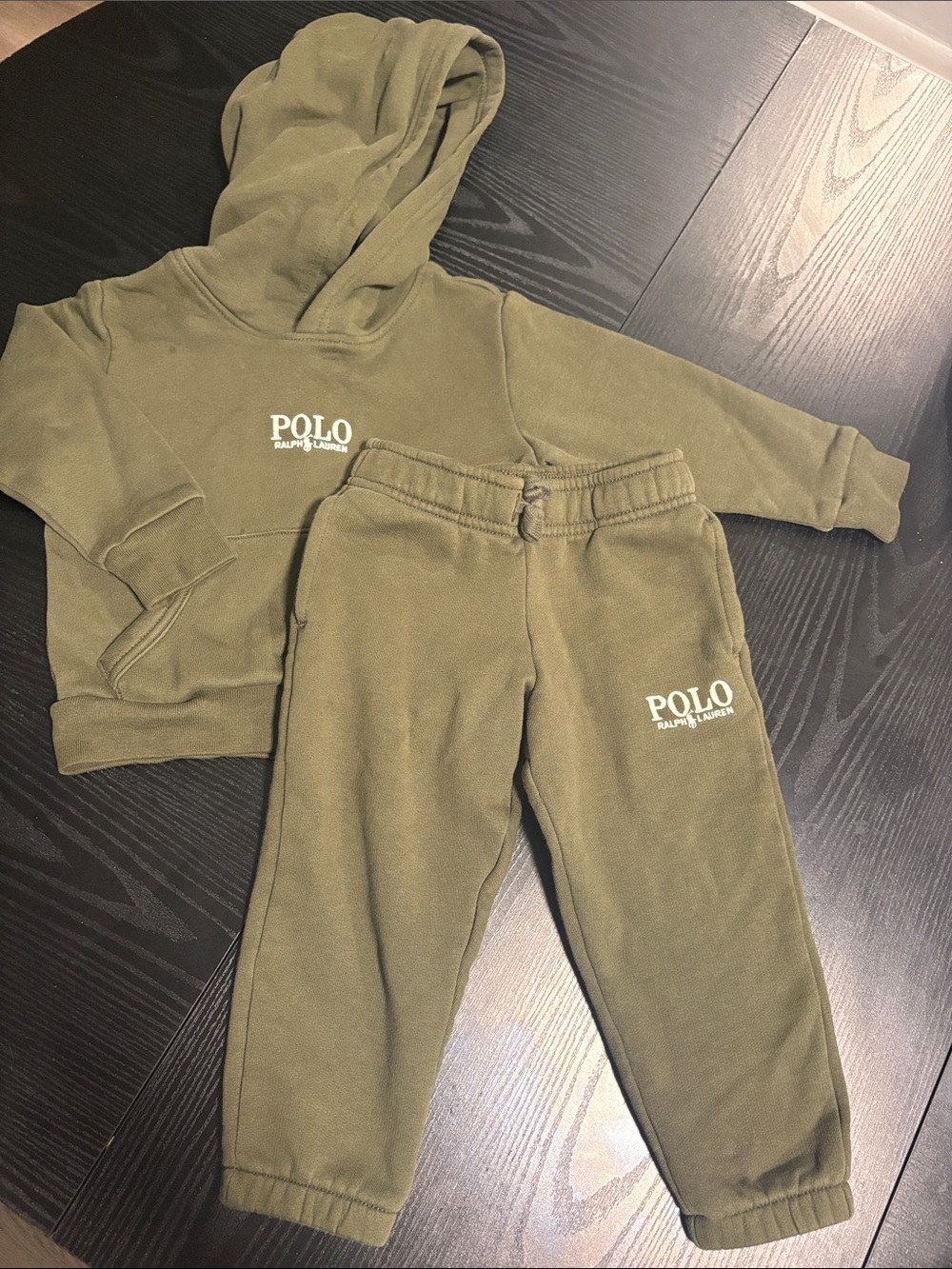 Polo by Ralph Lauren Olive Green Toddler Hooded Sweatshirt & Joggers